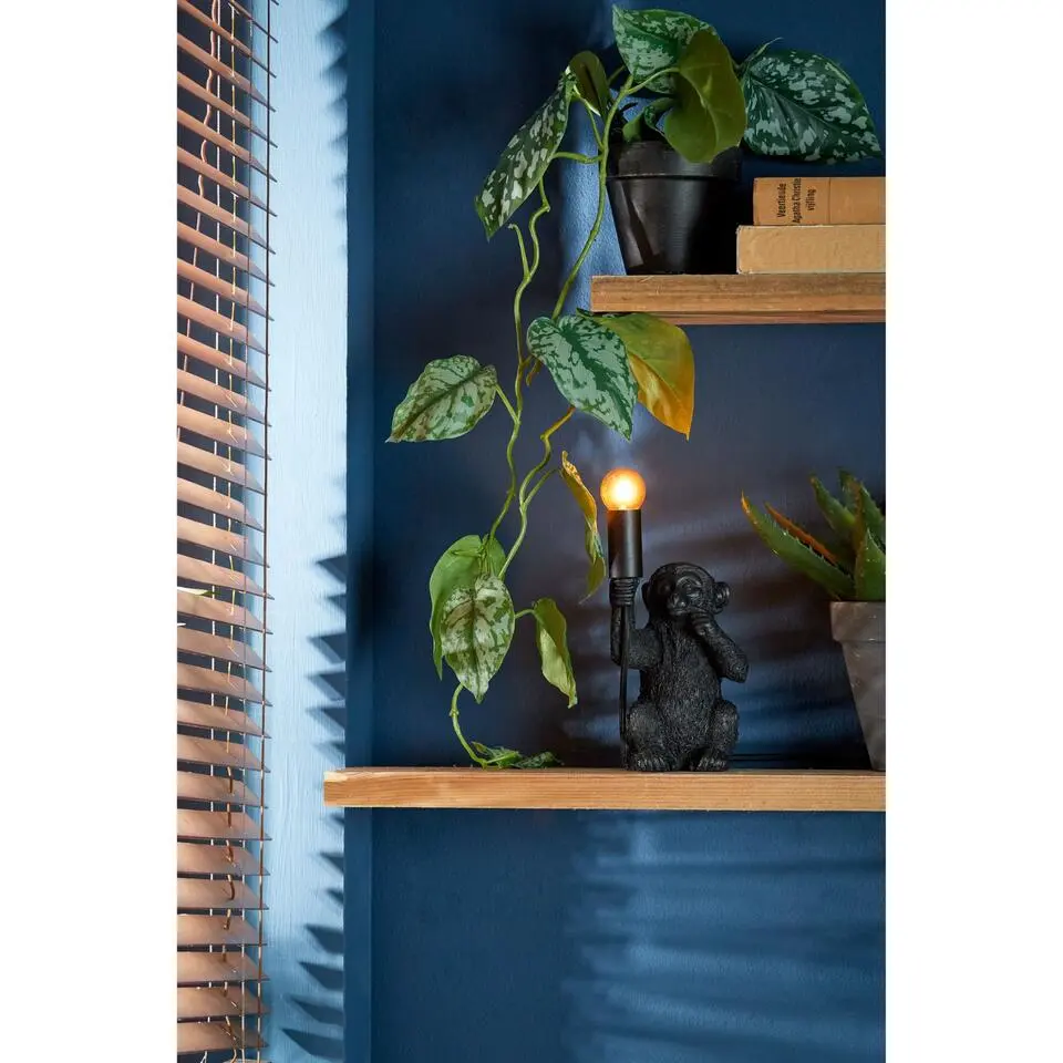 Tafellamp Monkey - Zwart - 13x12,5x23,5cm