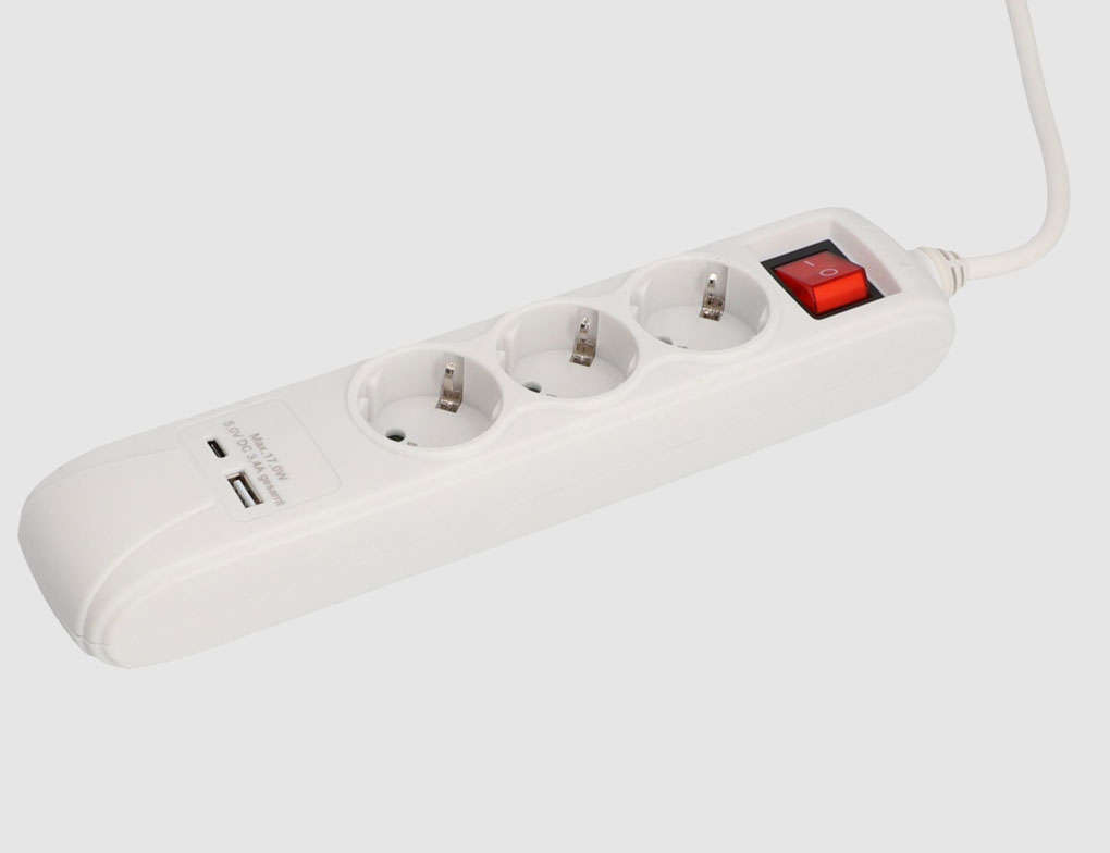 Tischsteckdose 3-fach USB A/C