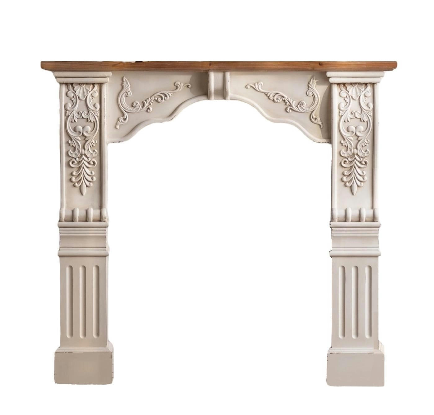 ELISABETH - Manteau de cheminée en bois blanc