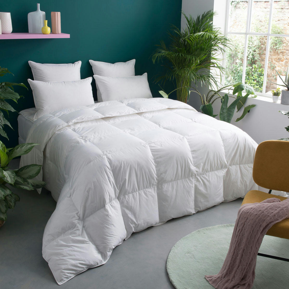GABRIELLE - Couette LEGERE 80% Duvet - Coton  200x200 cm - Wake Me Green