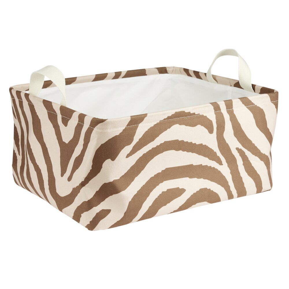 Panière de rangement souple motif animal 40x32xH20cm (2 modèles zèbre ou léopard)