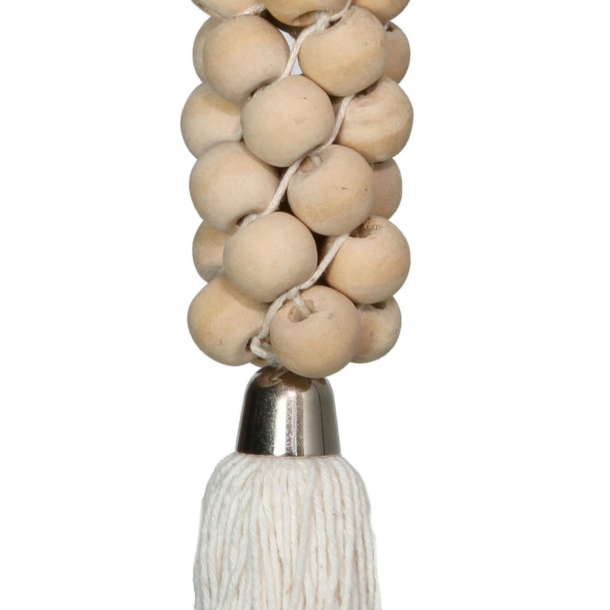 WOODEN BEADS - Porte-clés en bois et coquillage blanc naturel