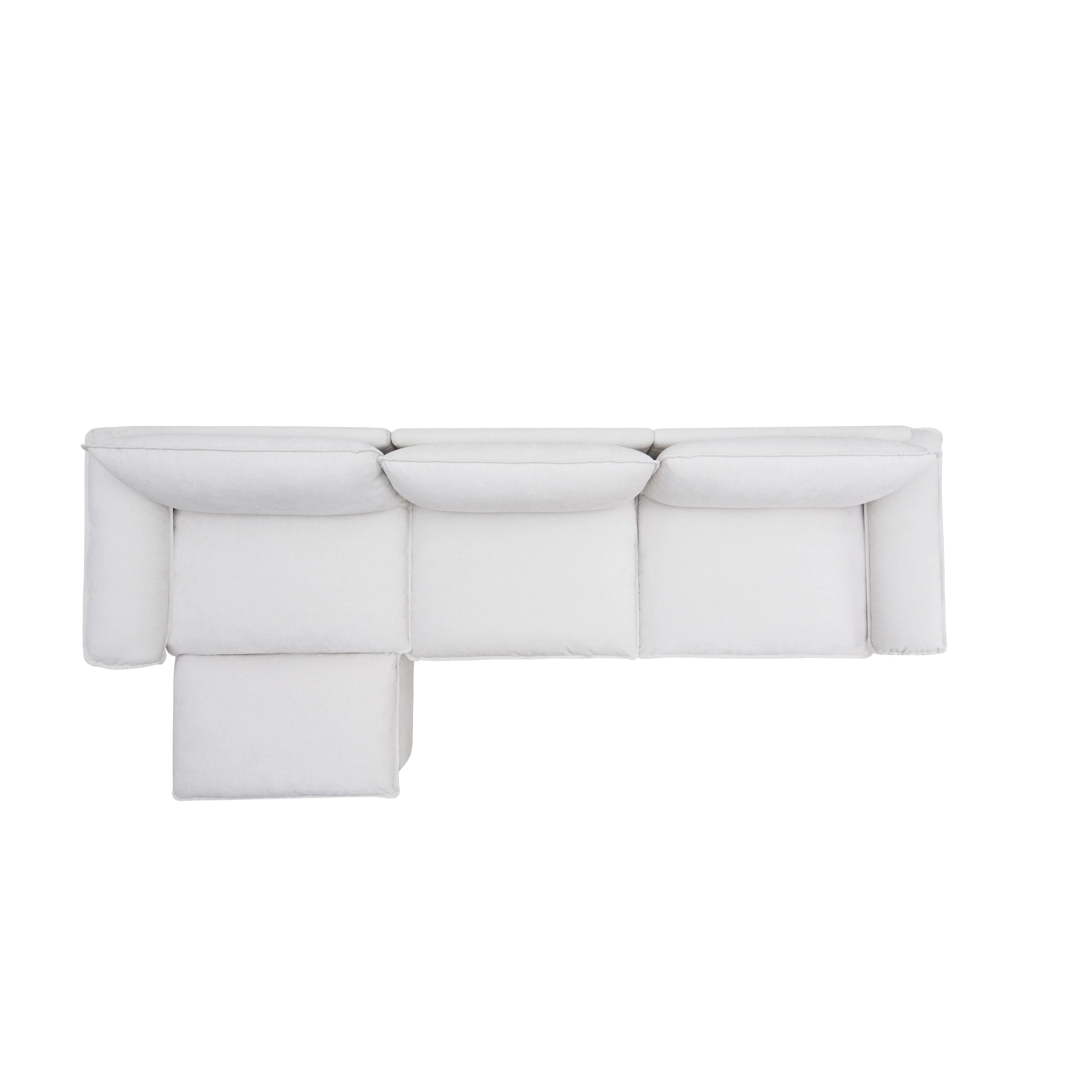 120 Chenille L-Shaped Modular Sofa with Ottoman, Sleeper Design