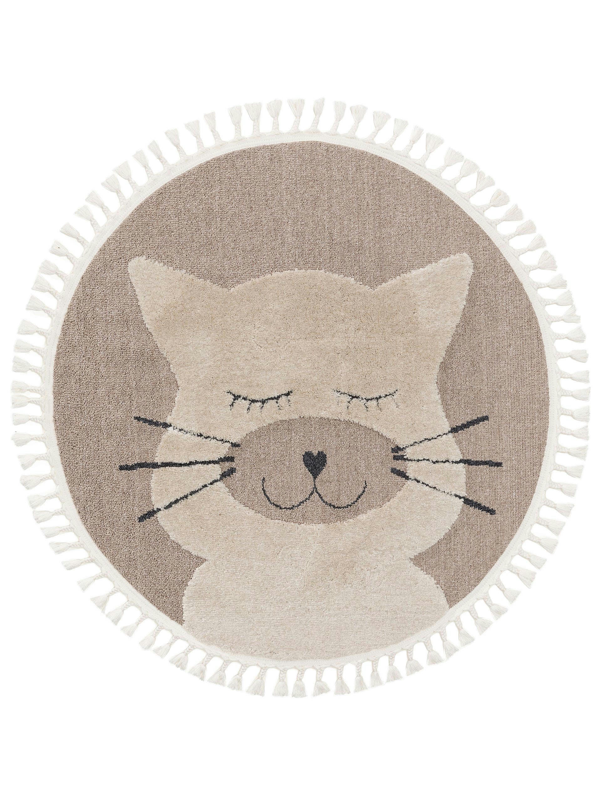 MOMO - Tapis enfant beige D 120 rond