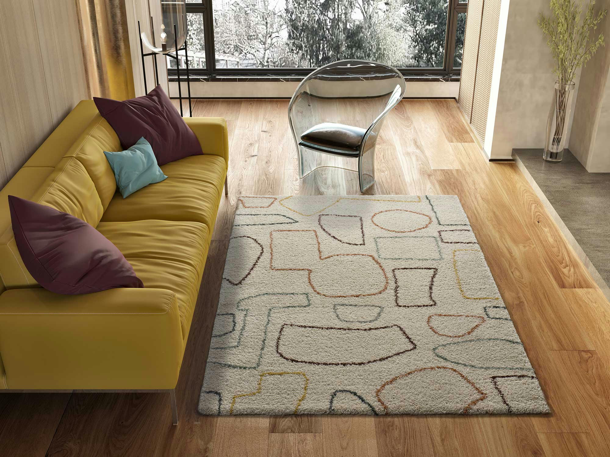 MARIS - Tapis de style scandinave multicolore, 120X170 cm