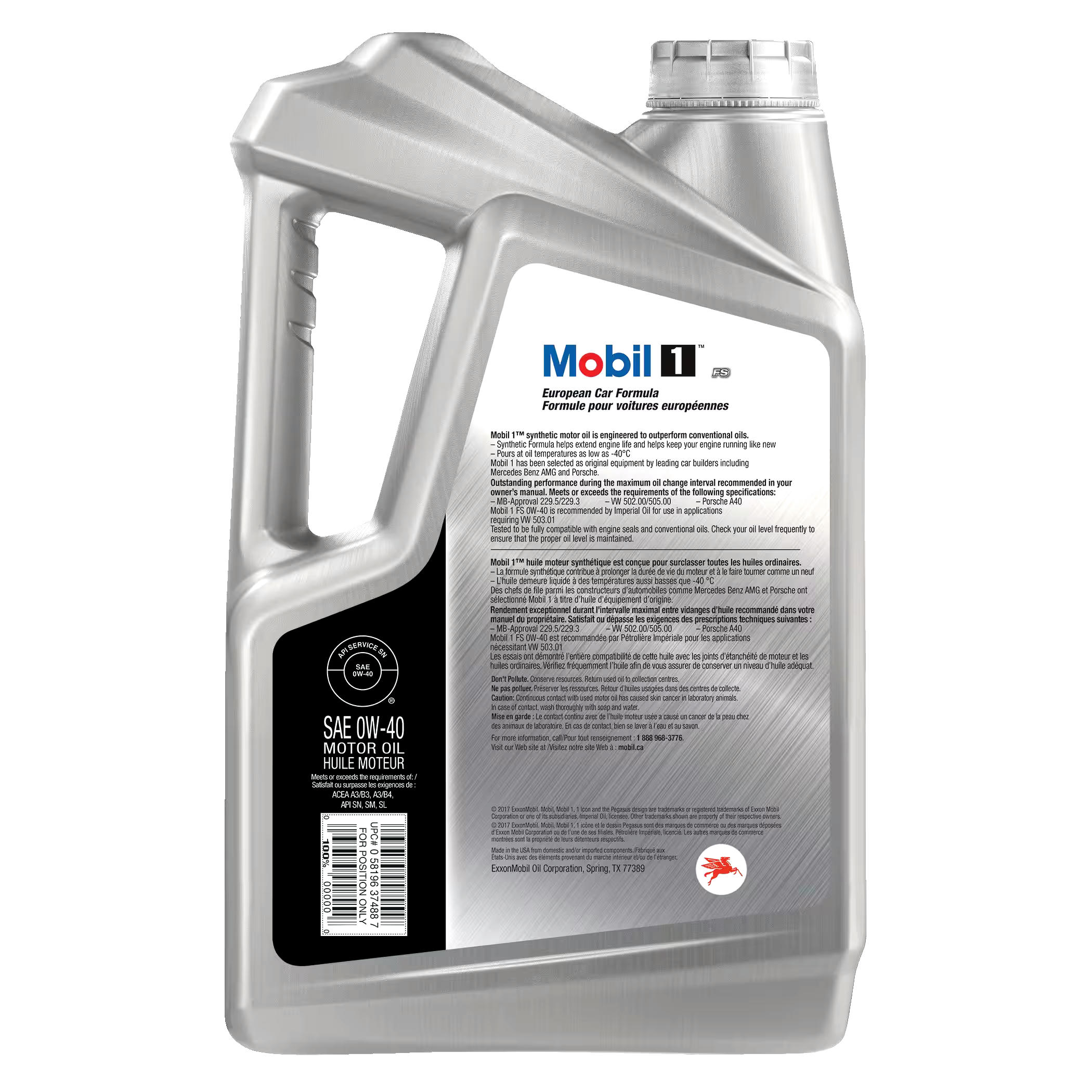 Mobil Synthetic Engine/Motor Oil, 4.73-L
