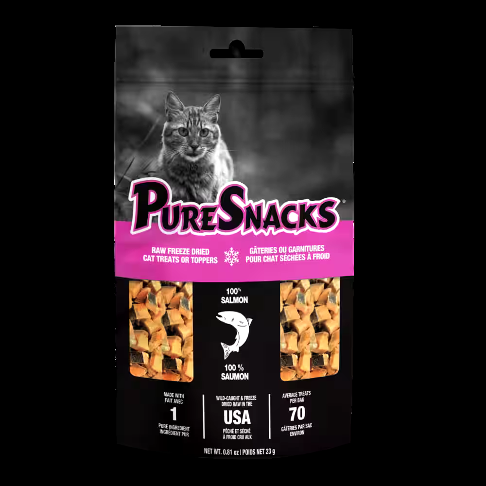 PureSnacks Freeze Dried Wild Salmon Cat Treats, 23-g