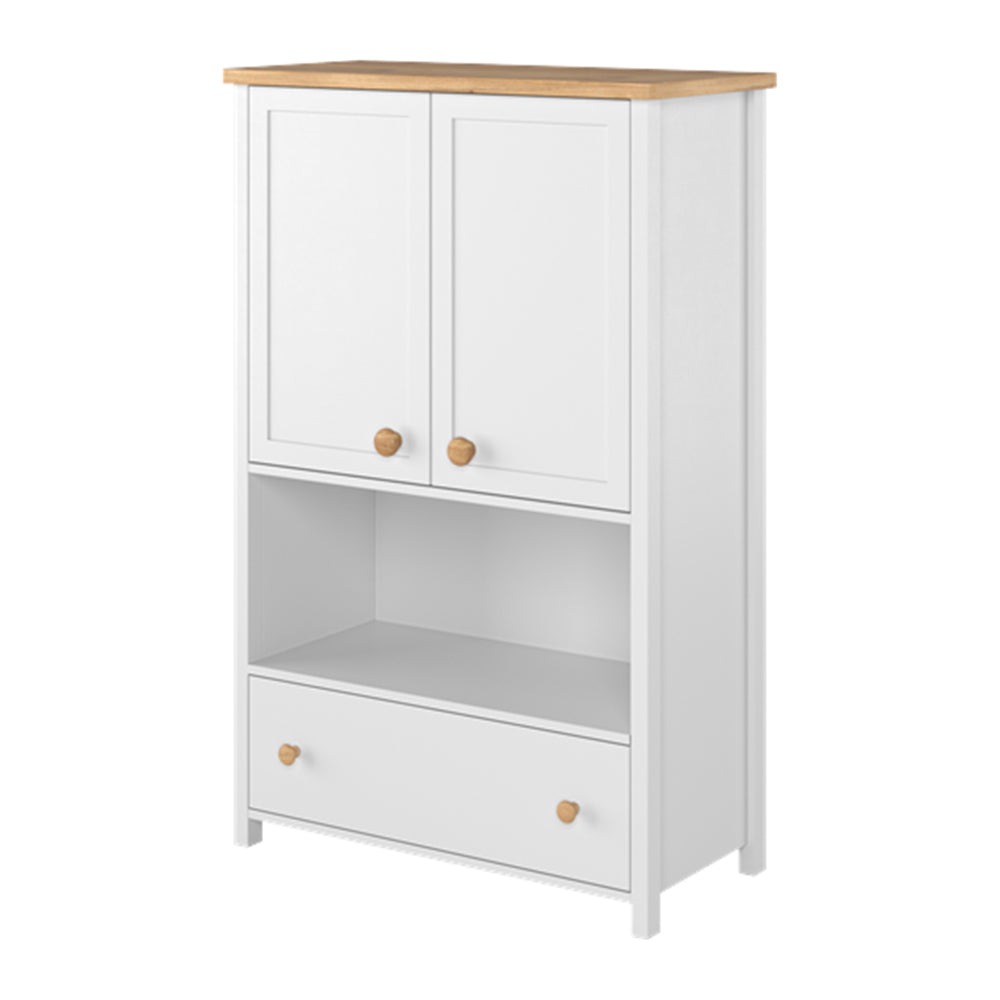 by fonQ Havin Dressoir H 131 x B 85 cm - Wit / Nash Eiken