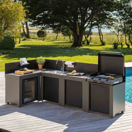 Cuisine extérieure Comfort 4 modules Gris cargo - ENO