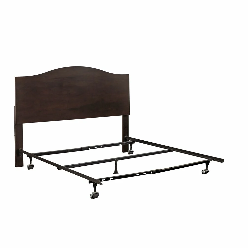 Wooden Queen Size Headboard with Curved Top, Brown