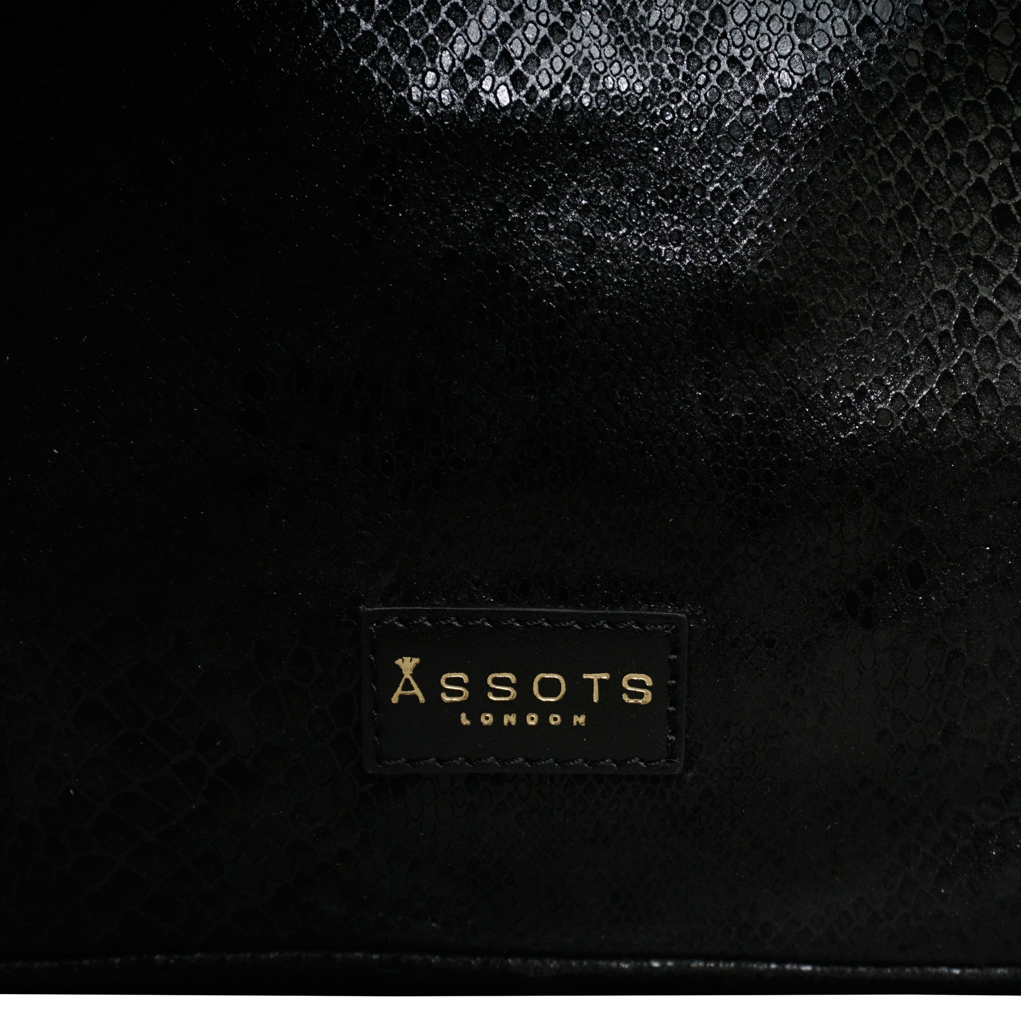 Assots London Esme' Python Snake Real Leather Slouchy Hobo Bag