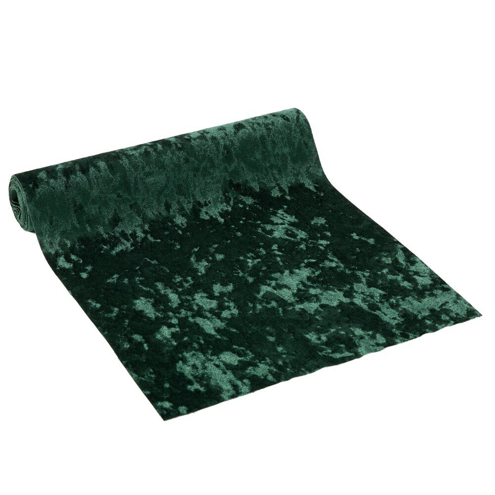 Chemin de table imitation velours L300X28 cm vert