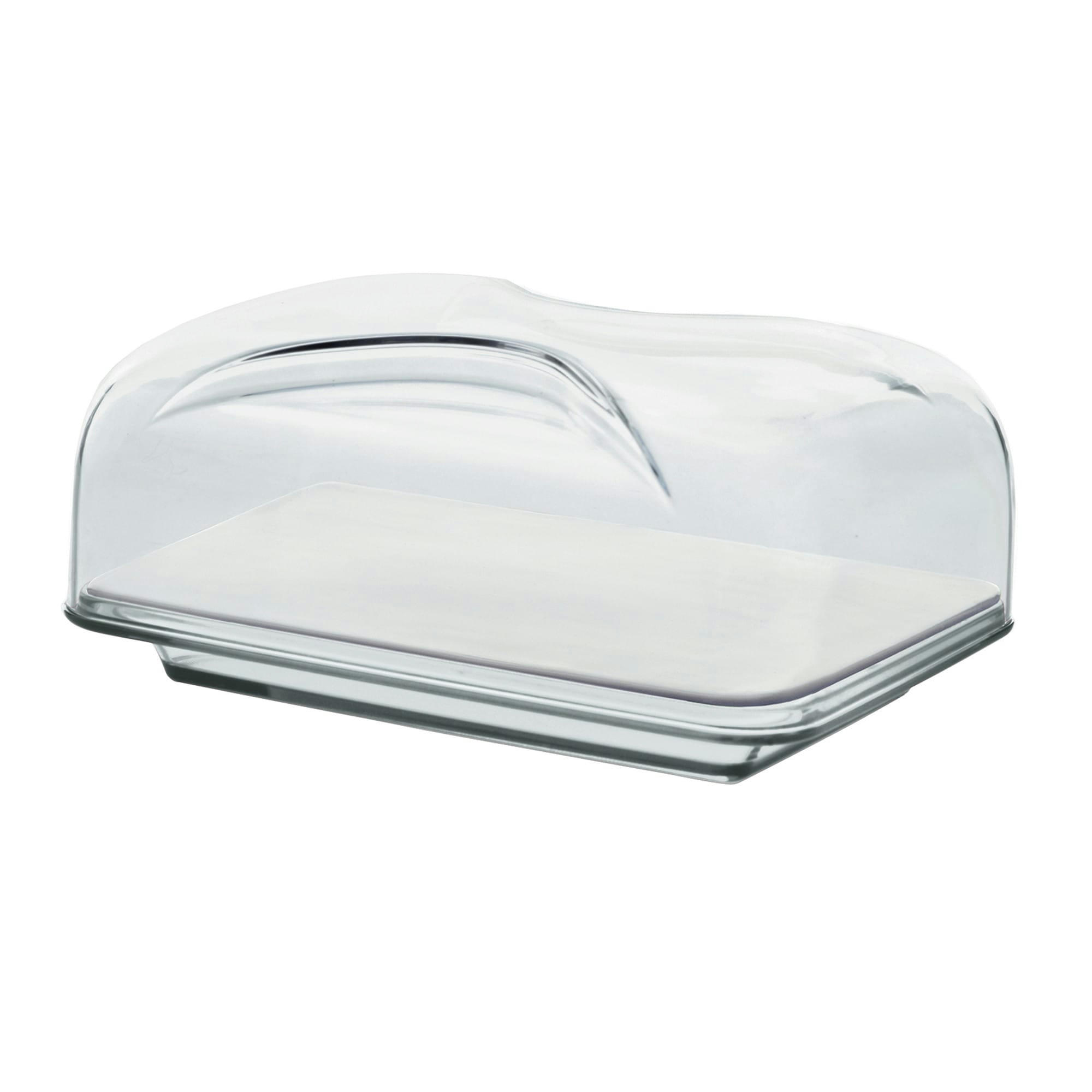 GOCCE - Plateau à fromage carré avec plaque porcelaine et cloche