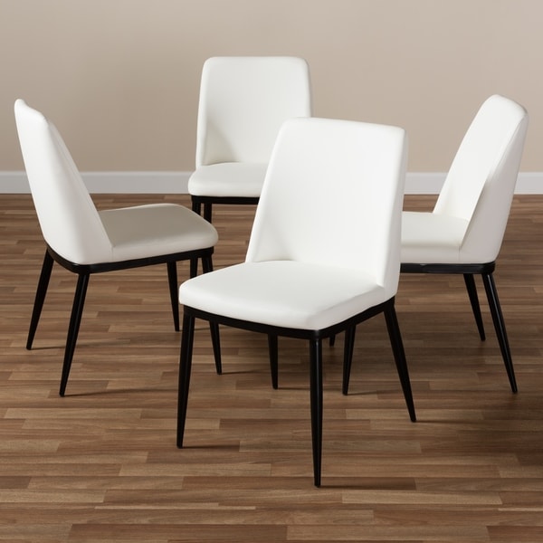 Modern Faux Leather Dining Chair 4-Piece Set by Baxton Studio