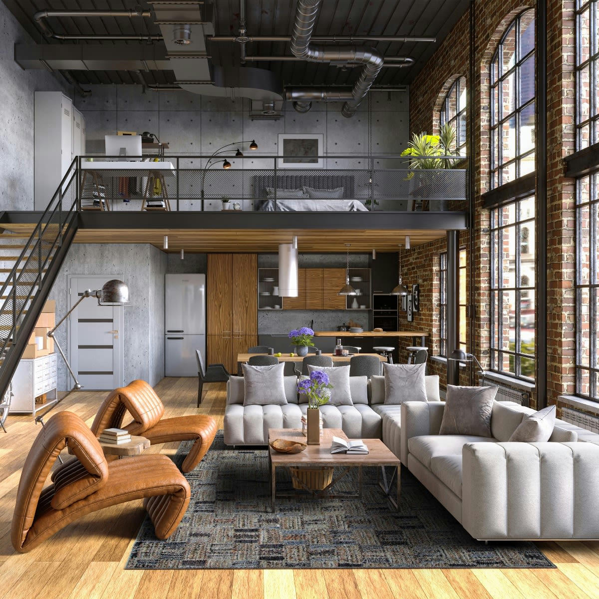 RECYCLED - Tapis extra-doux motif marqueterie gris 160x230