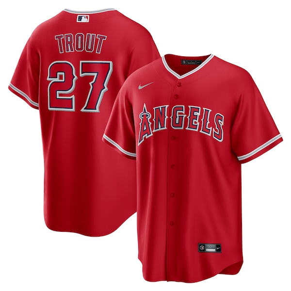 Mike Trout Los Angeles Angels Nike Alternate Replica Player Name Jersey - Red/Silver/White