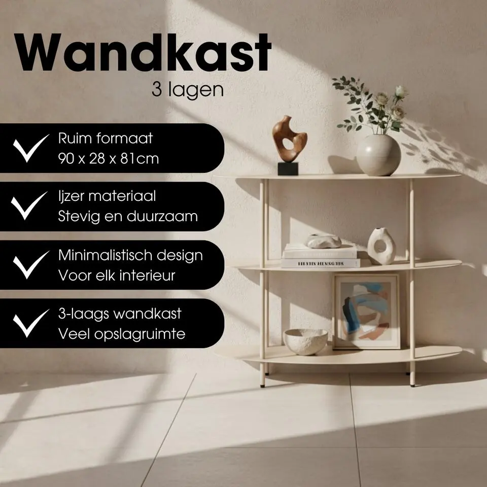 Mica Decorations Wandrek �?90 x 28 x 81 cm �?Offwhite