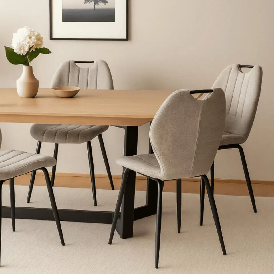 CALICOSY - Set van 4 stoelen in stof NOVA - 86x48x58 cm