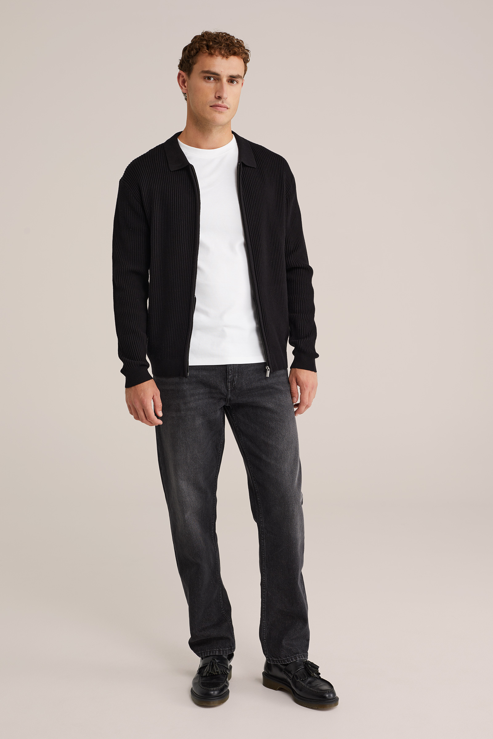 Heren regular fit vest met structuur