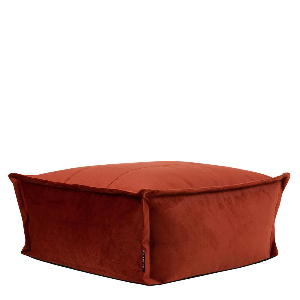 - Pouf velours terracotta