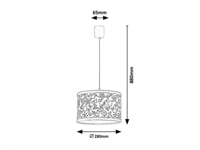 Lampa wisząca biała wielokolorowy Hanka 1xE27x40W wym: 88x28x28 cm Rabalux