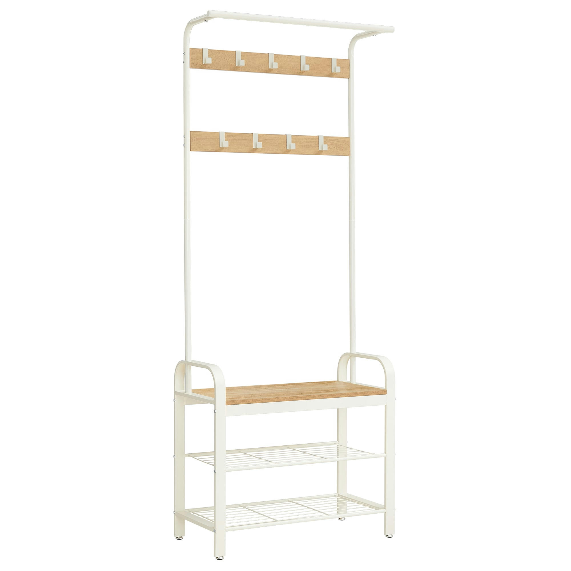 - Vestiaire hauteur 183 cm cadre en métal boisée et crème