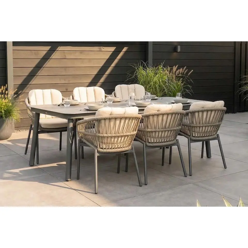 Tuinset 6 personen 220 cm Rope Grijs De Laan Projects