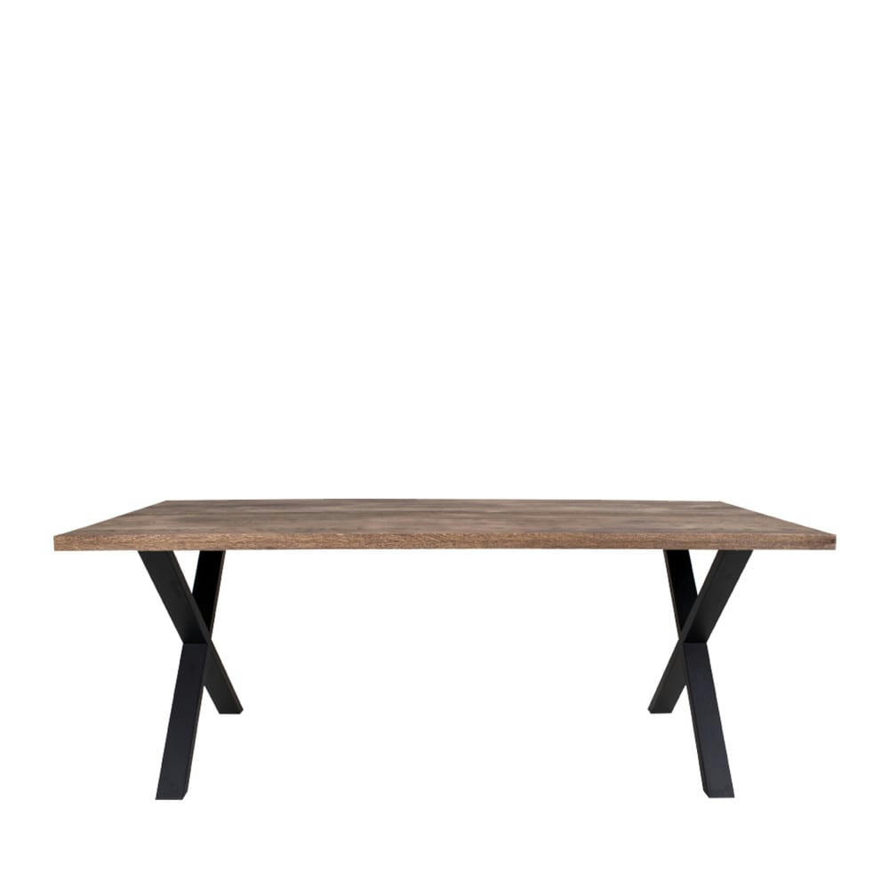 MONTPELLIER - Table à manger en bois foncé et métal