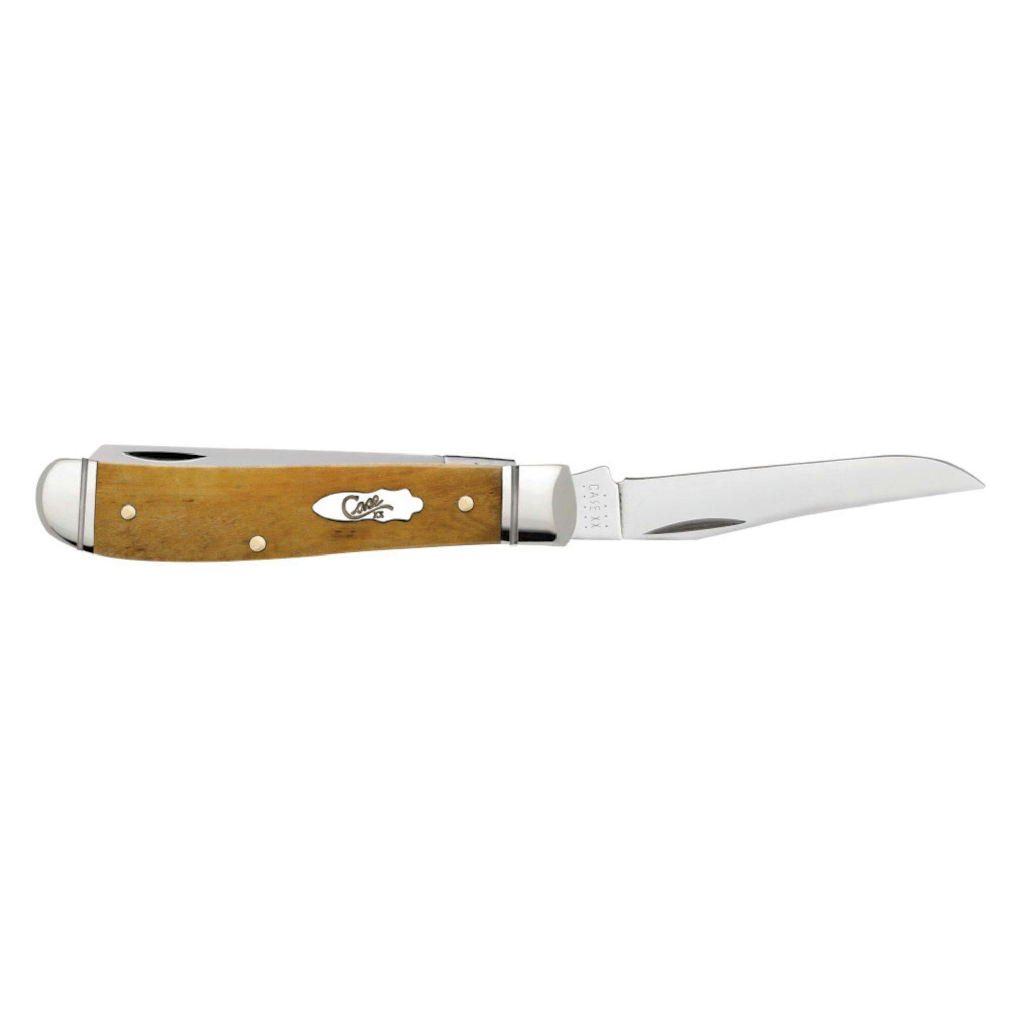 Case Smooth Chestnut Mini Trapper Pocket Folding Knife with Clip & Spey Blades