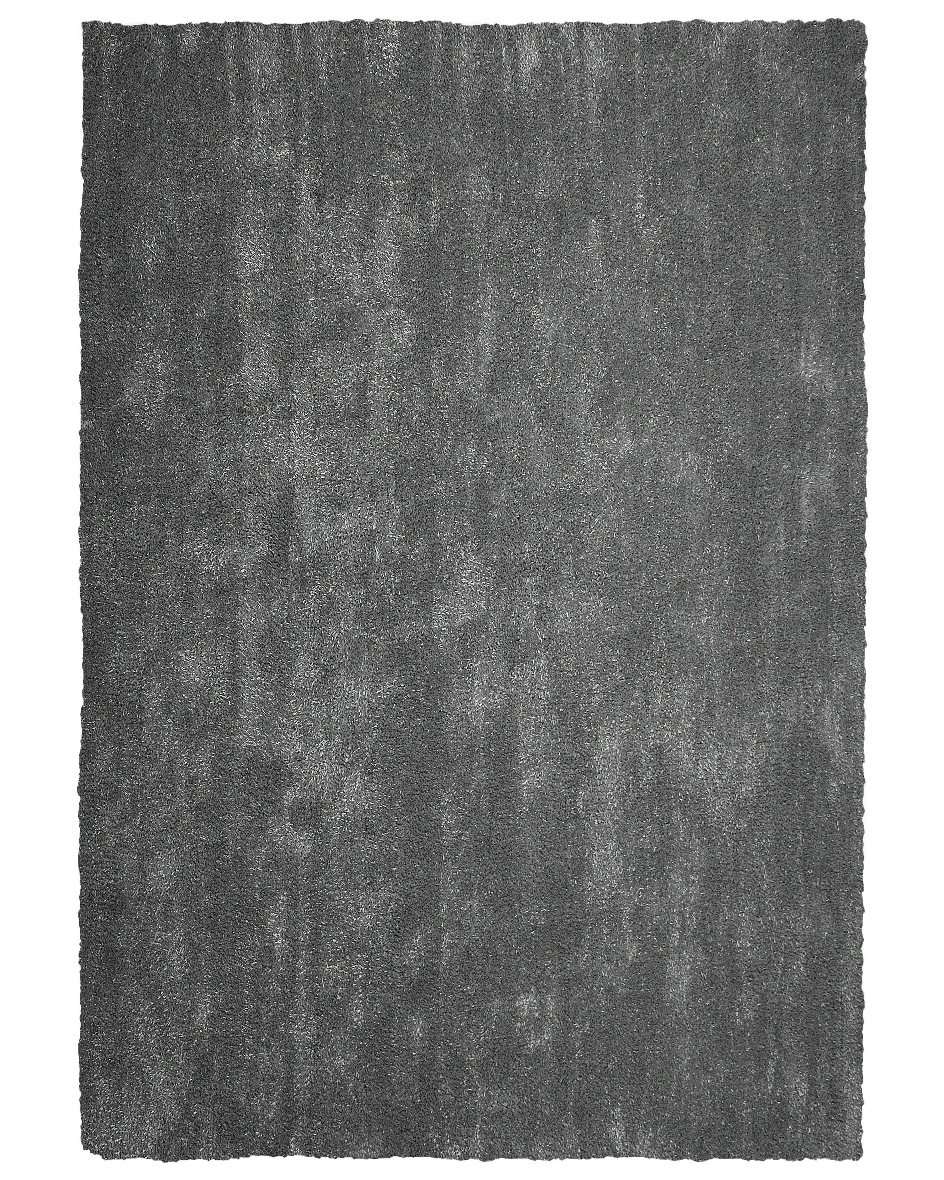 Shaggy Rug DEMRE Dark Grey 140 x 200 cm