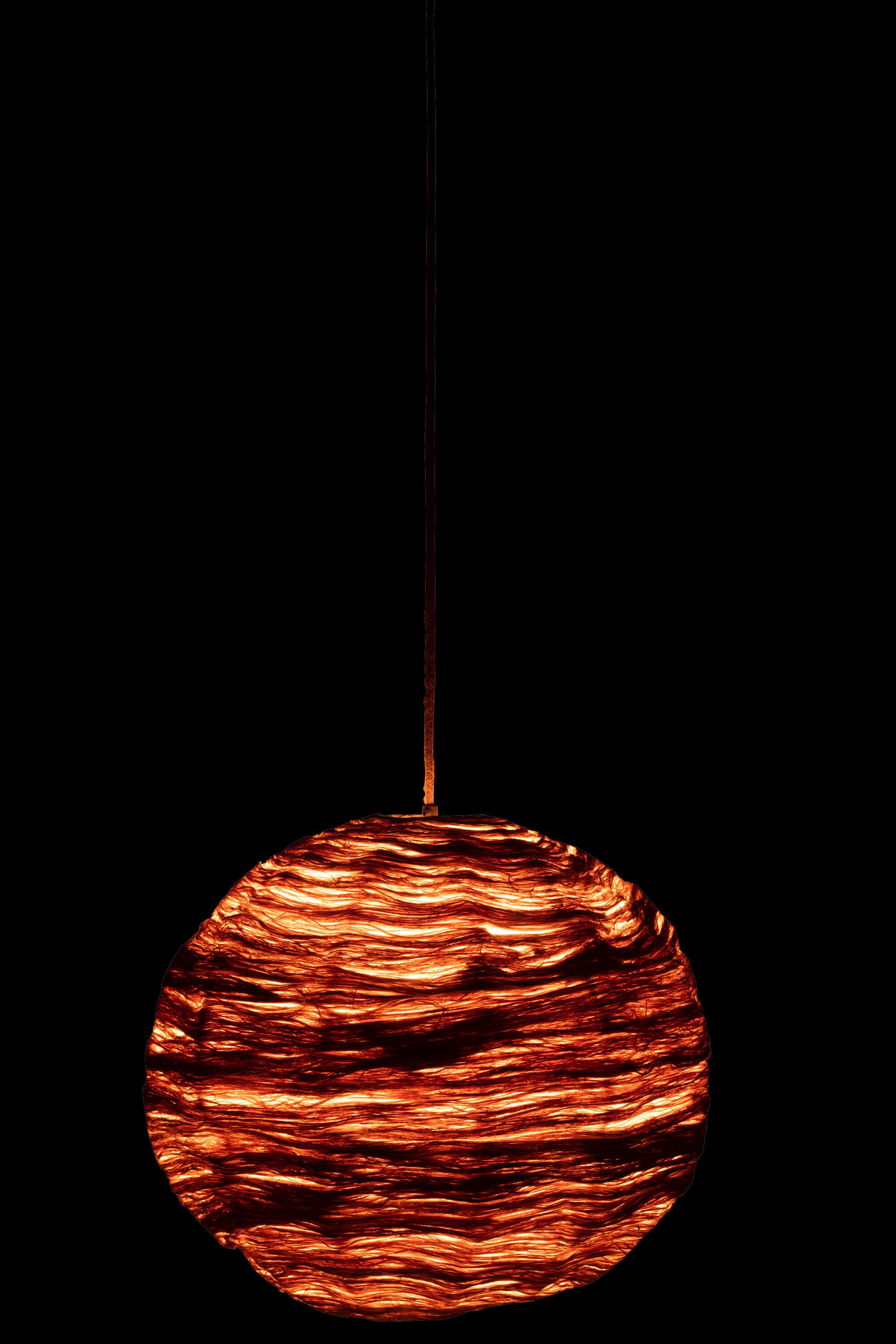 J-Line hanglamp Bol Bananenbladeren - jute - naturel - large