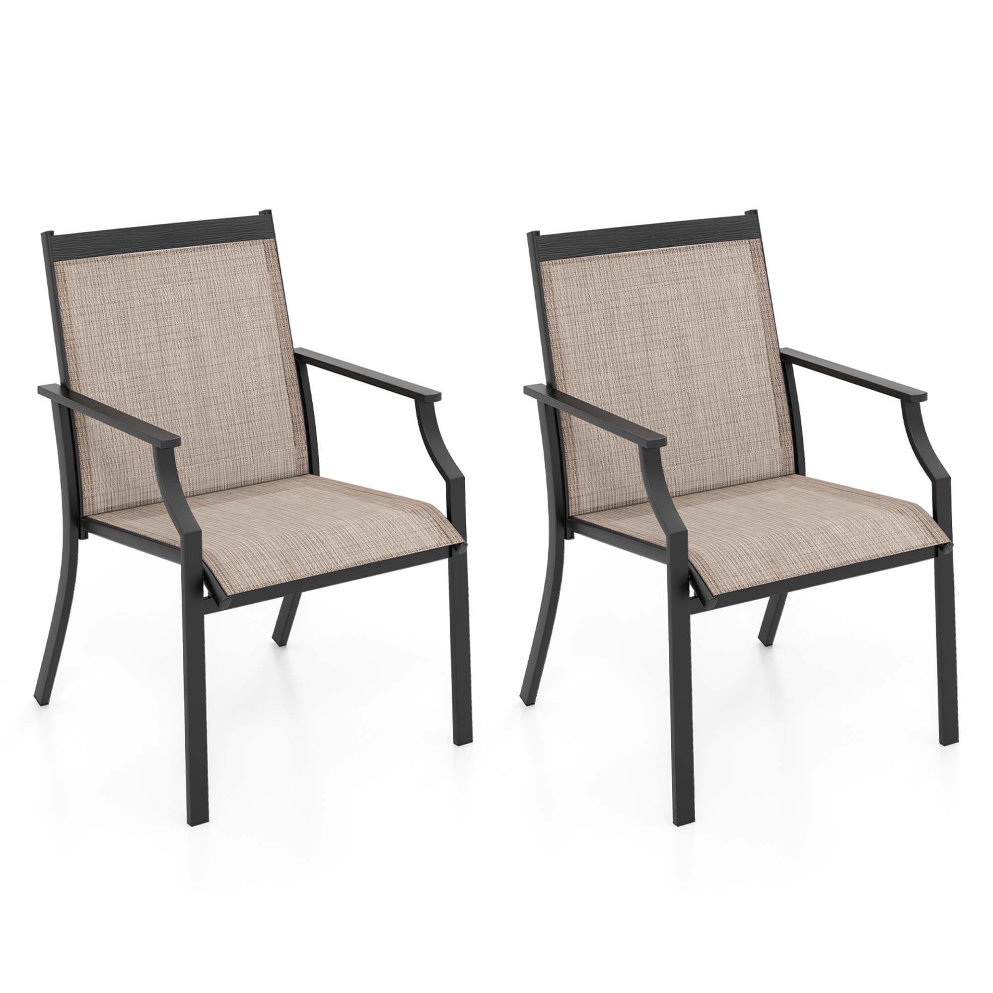 Costway 2 Piece Patio Dining Chairs Large Outdoor Chairs with - See Details
