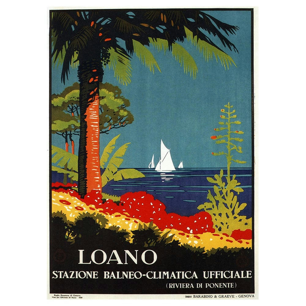 - Tableau affiche touristique vintage Loano 50x70cm
