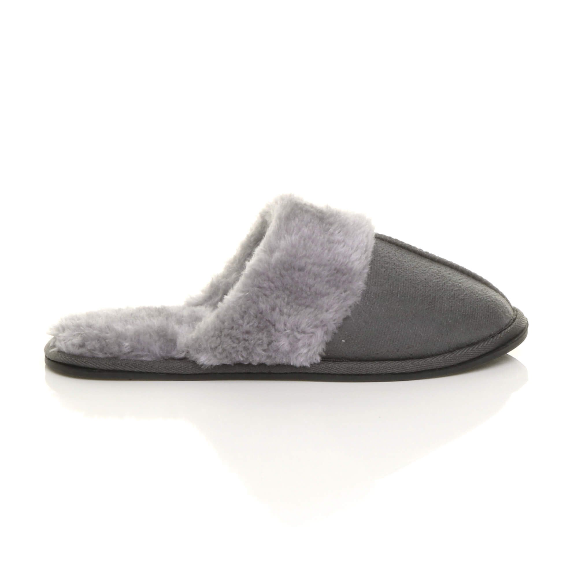 AJVANI Flat Heel Faux Fur Lined Mules Slippers