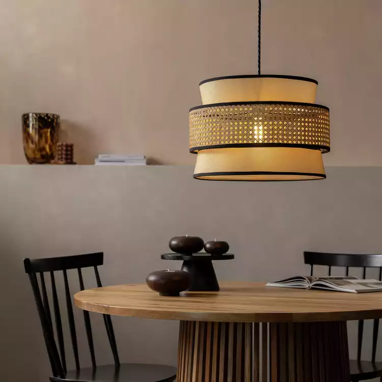 Habitat Ashi Natural Rattan 3 Tier Easy Fit Lampshade - 40cm