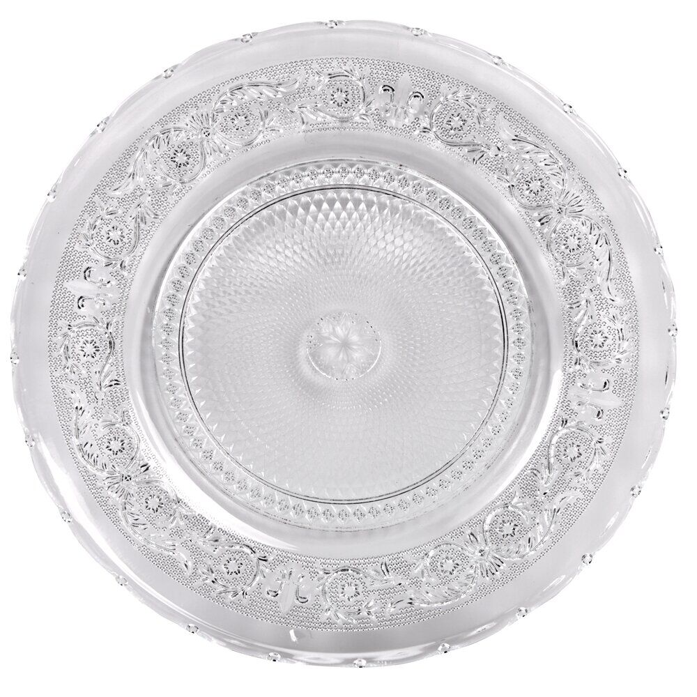 Assiette de présentation ronde verre transparente ciselée Ø30cm
