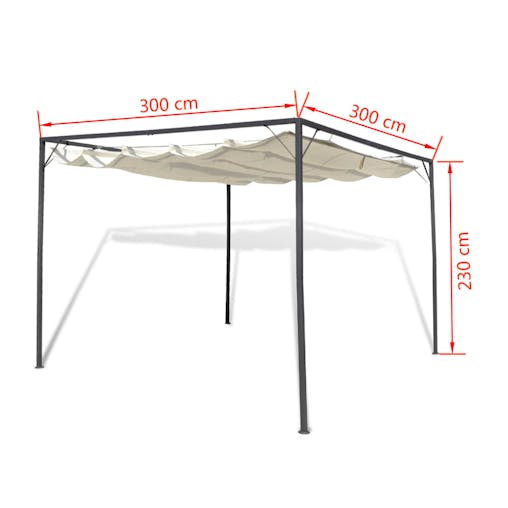 NNEVL Garden Gazebo with Retractable Roof Canopy