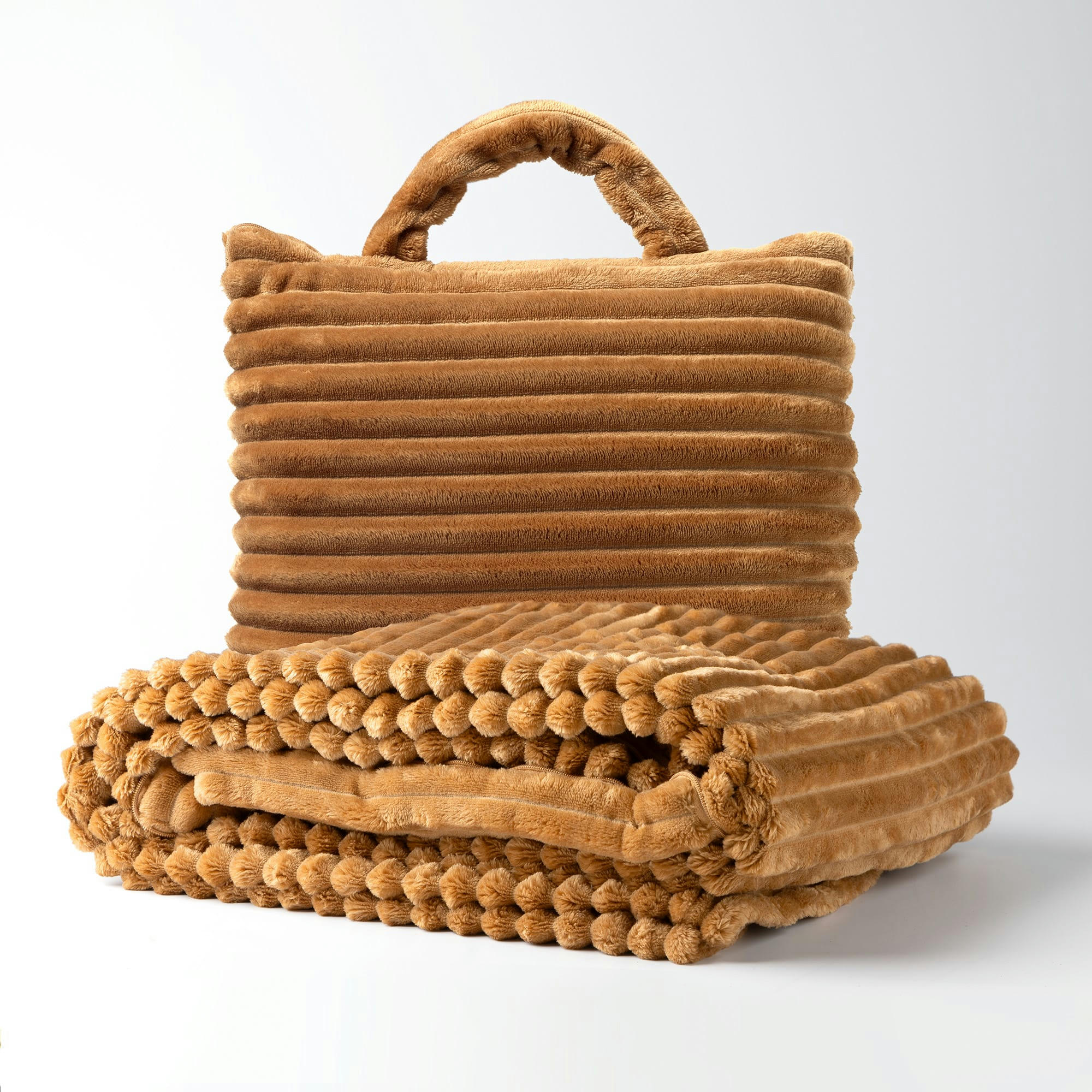 - TERESA - Plaid to Go - 130x150 cm - Tobacco Brown - idéal pour les voy
