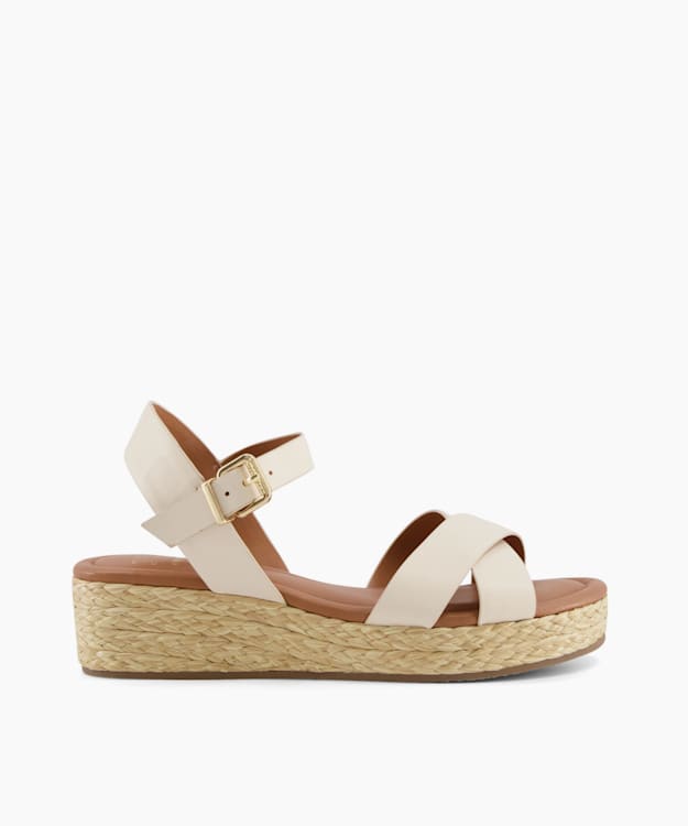 Linnie Ecru - Woven Flatform Sandals