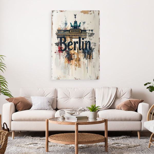 Obraz do salonu biura loftu hotelu, Napis Berlin Typografia 20x30