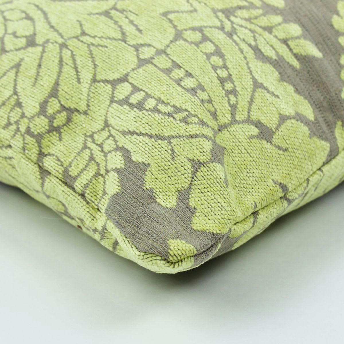 FLORALIES - Coussin en coton tissé déhoussable à motifs fleur de lys vert 43x43