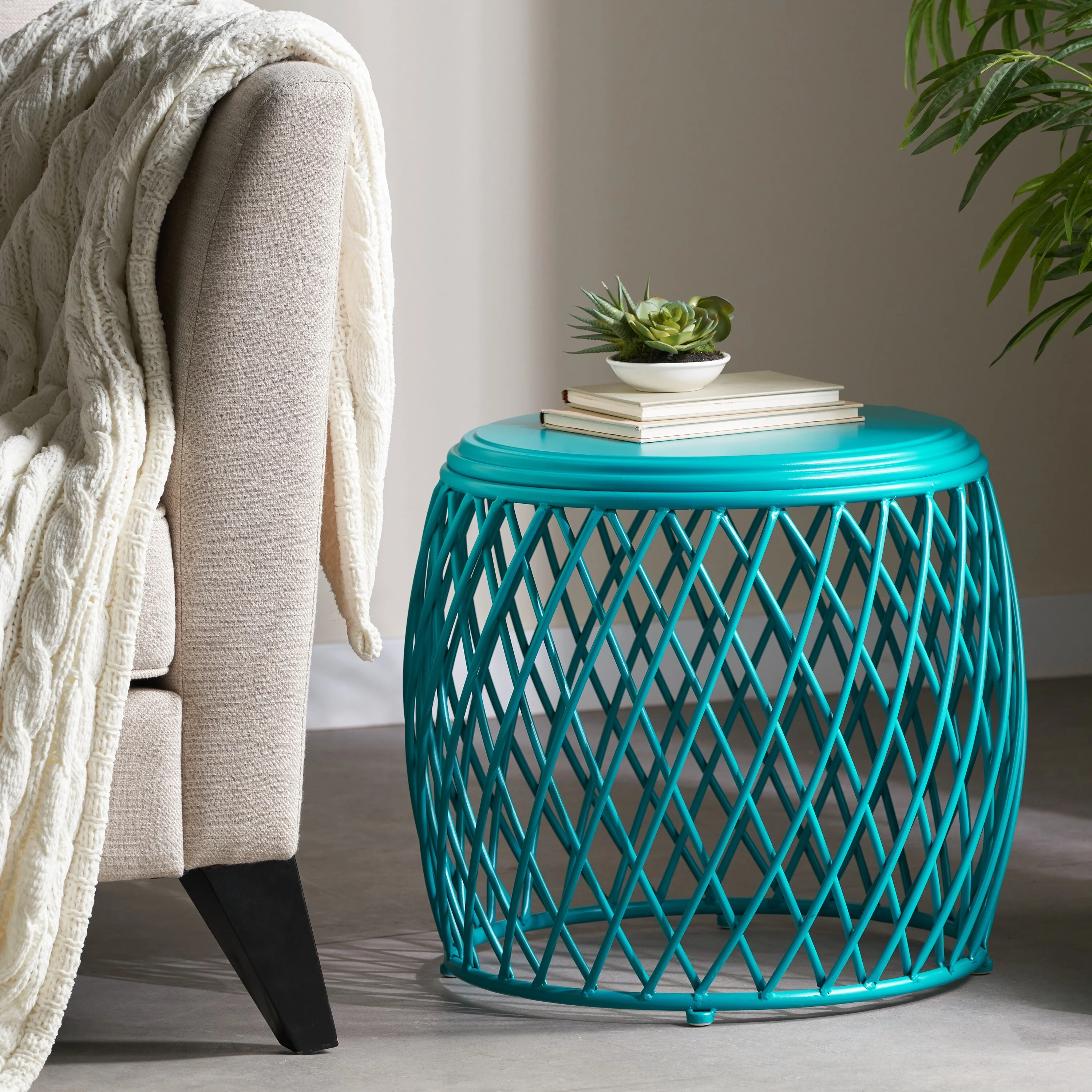 Alamera Outdoor 19-inch Lattice Side Table by Christopher Knight Home - 17.75W x 19.75W x 19.75D