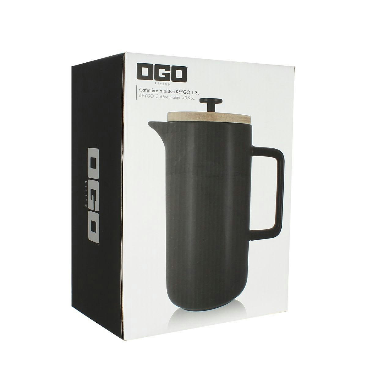 KEYGO - Cafetière à piston en porcelaine 1,3L