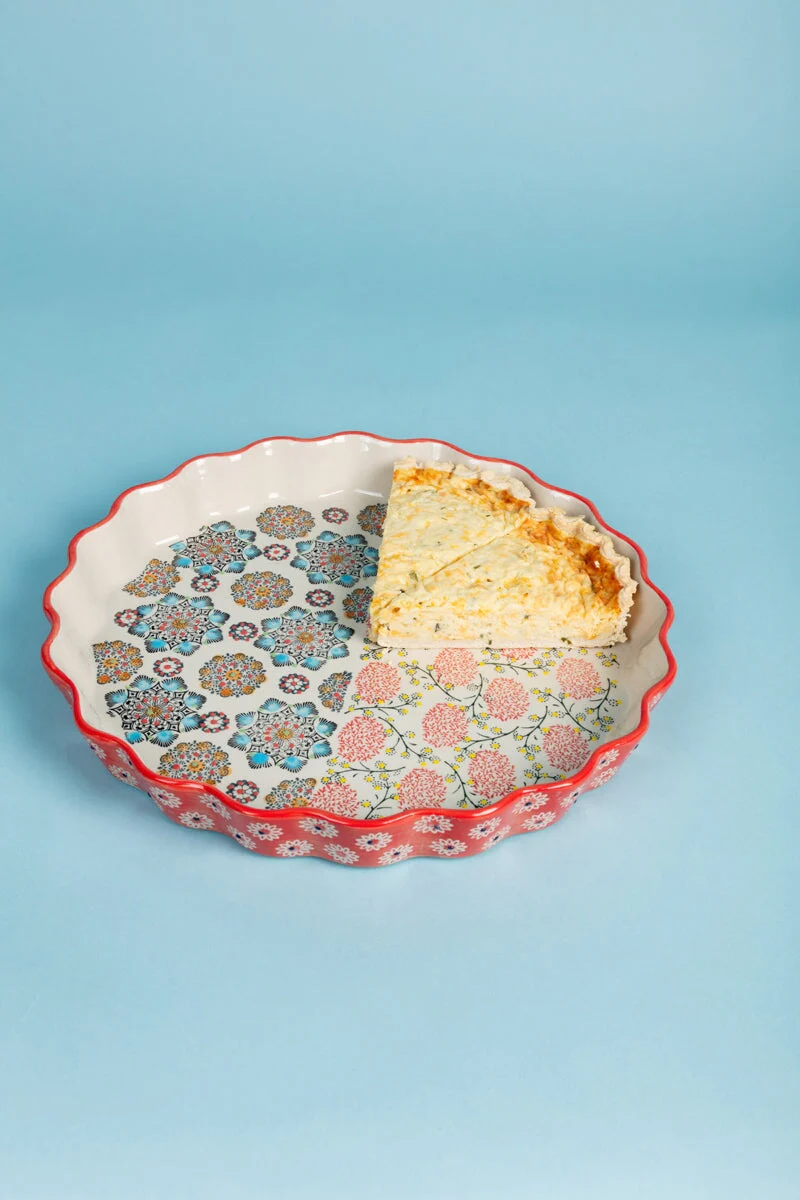 Eclectic Ceramic Quiche Dish