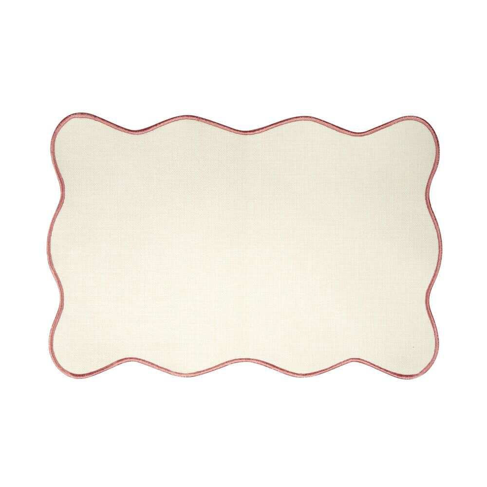 Set de table rectangulaire bord vague polyester 30x45cm (2 modèles)