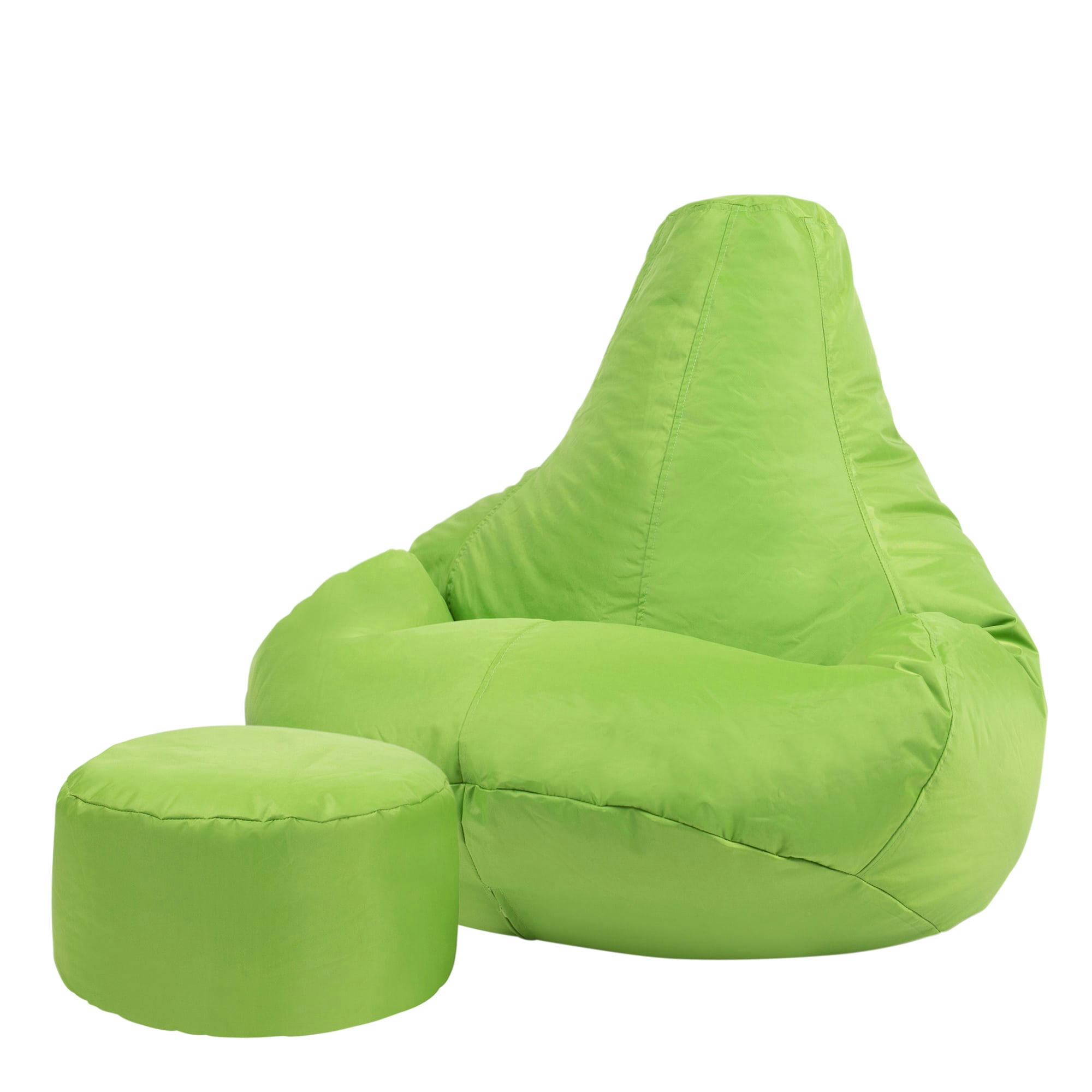 - Pouf inclinable avec repose-pied extérieur vert citron