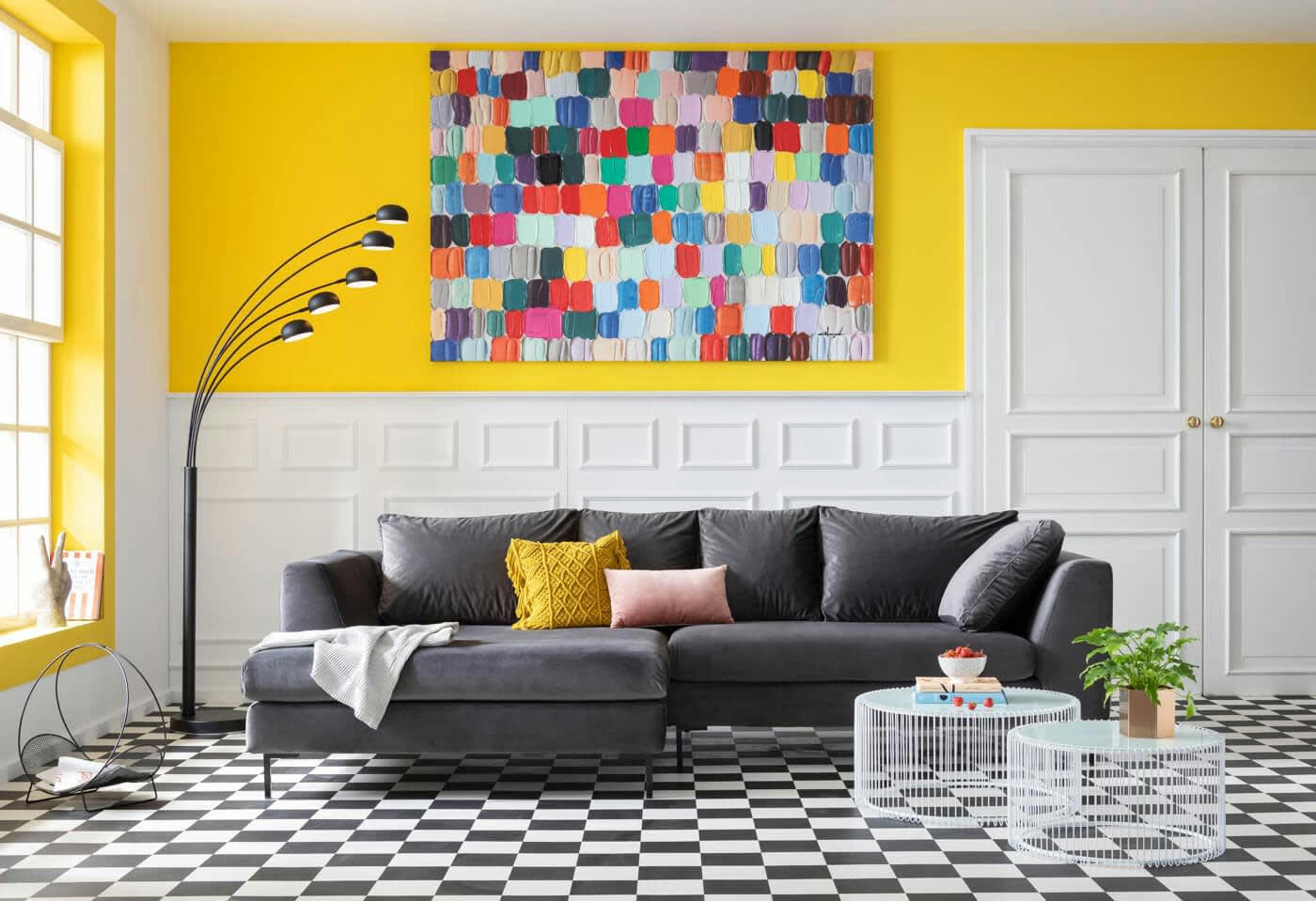 TOUCHED - Toile traits de peinture multicolores 200x140