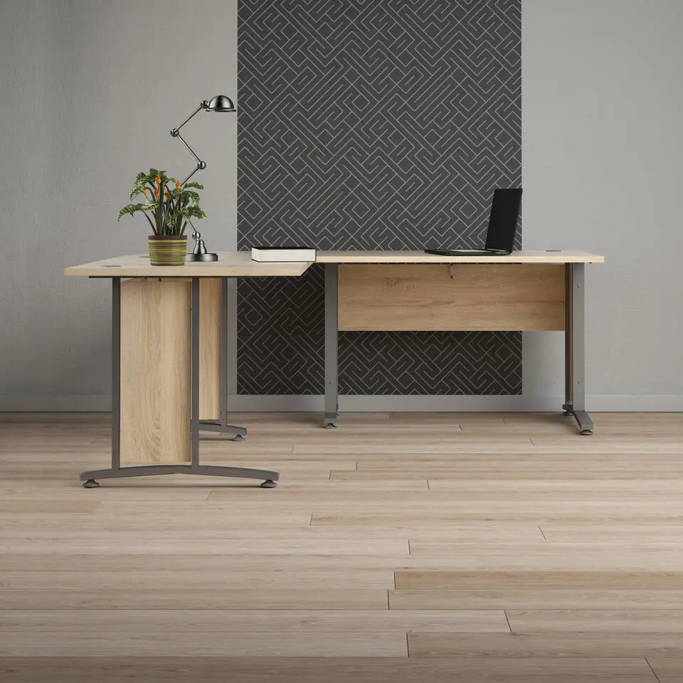 Bureau Grijs/Naturel - 200x200x75cm - Prima