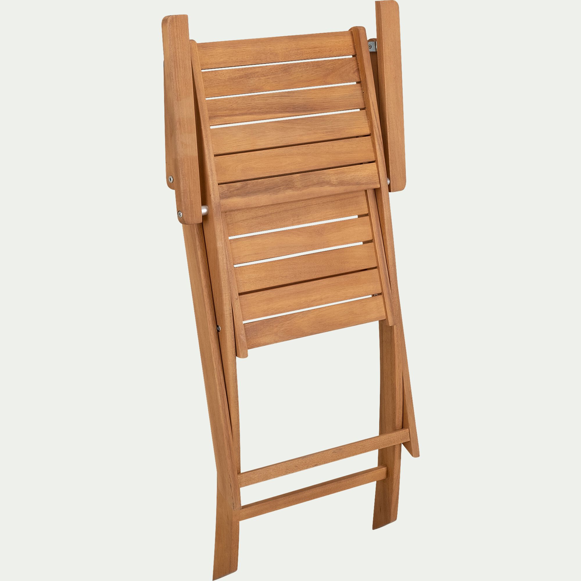 LIVIANA - Chaise de jardin pliante avec accoudoirs en acacia - bois clair