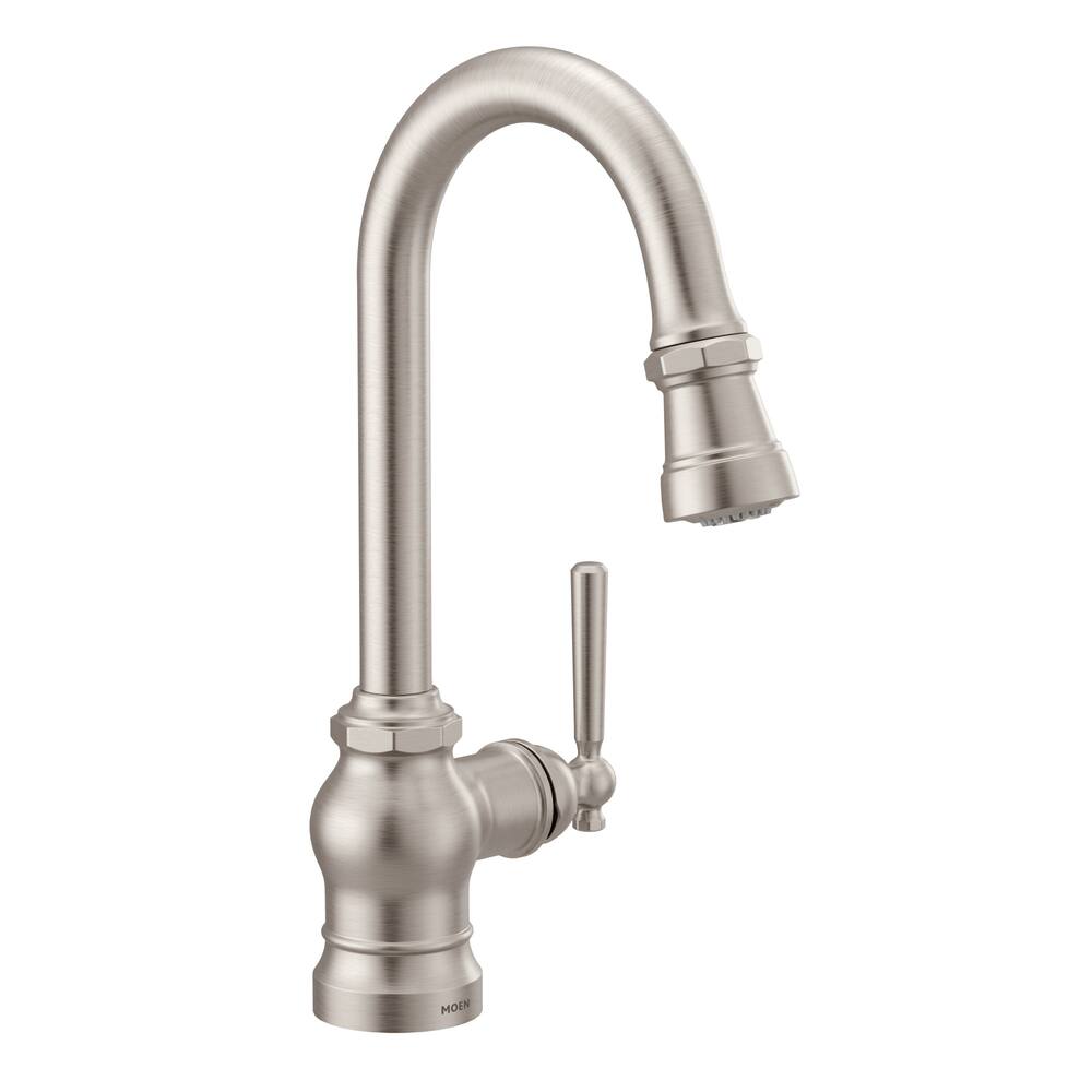 Moen® Paterson Single Handle Pull Down Sprayer Kitchen Faucet with Power Clean, Stainless Steel